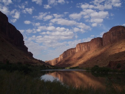Colorado River - Sunrise at Drinks Canyon Campground near Moab, Utah