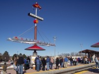 Passengers waiting at the Rail Runner Express Santa Fe South Capitol Station