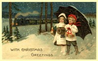 Vintage Train Christmas card