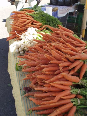 Farmers Market Carrots and Garlic